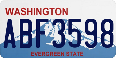 WA license plate ABF3598