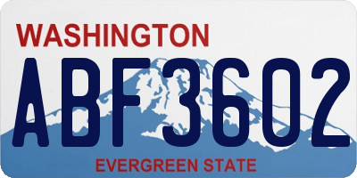 WA license plate ABF3602