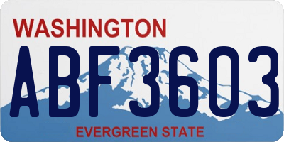 WA license plate ABF3603
