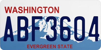 WA license plate ABF3604