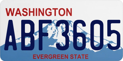WA license plate ABF3605