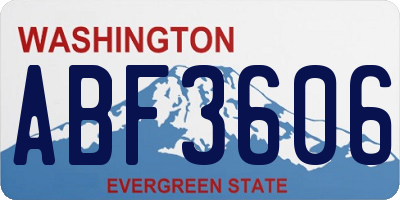 WA license plate ABF3606