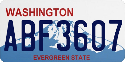 WA license plate ABF3607