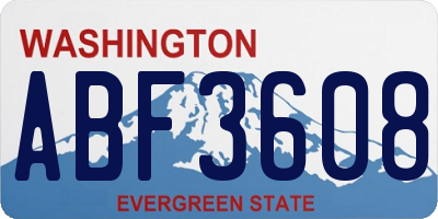 WA license plate ABF3608
