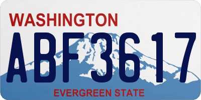 WA license plate ABF3617