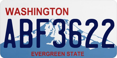 WA license plate ABF3622