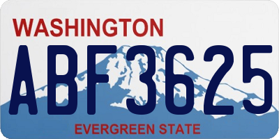 WA license plate ABF3625