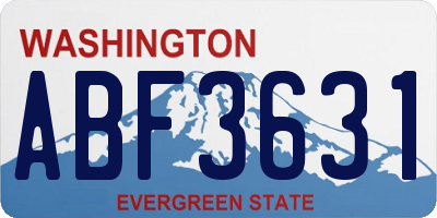 WA license plate ABF3631