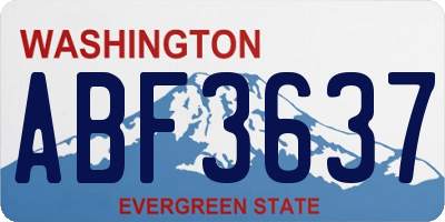 WA license plate ABF3637