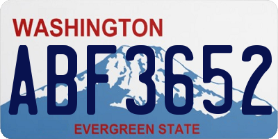 WA license plate ABF3652
