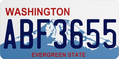 WA license plate ABF3655