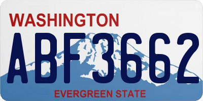 WA license plate ABF3662