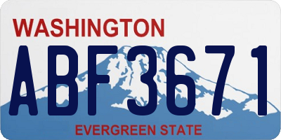 WA license plate ABF3671