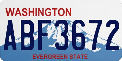WA license plate ABF3672