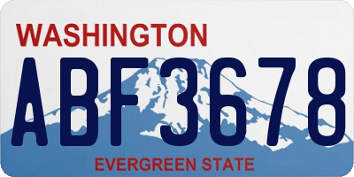 WA license plate ABF3678