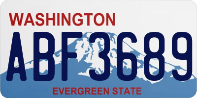 WA license plate ABF3689