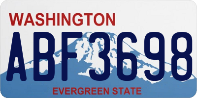 WA license plate ABF3698
