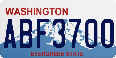 WA license plate ABF3700