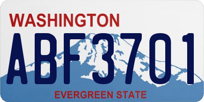 WA license plate ABF3701