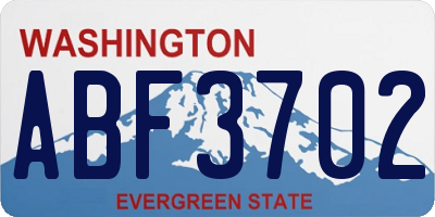 WA license plate ABF3702