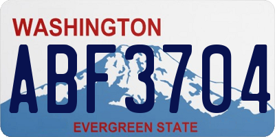 WA license plate ABF3704