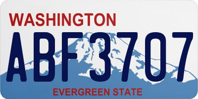 WA license plate ABF3707