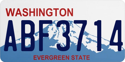 WA license plate ABF3714