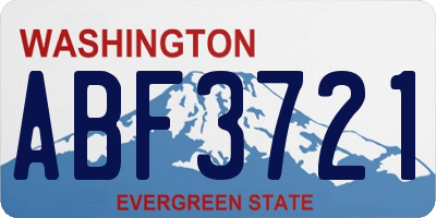 WA license plate ABF3721