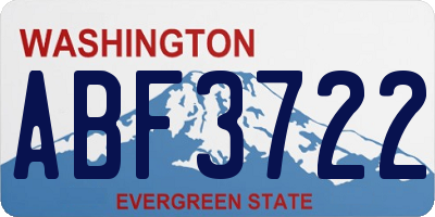 WA license plate ABF3722