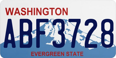 WA license plate ABF3728