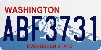 WA license plate ABF3731
