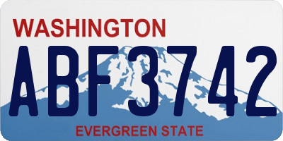 WA license plate ABF3742