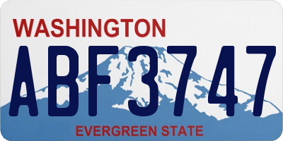 WA license plate ABF3747