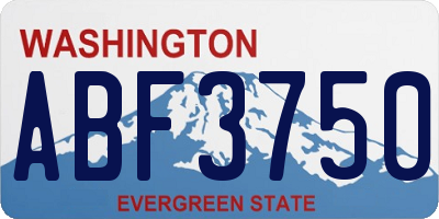 WA license plate ABF3750