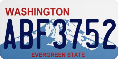 WA license plate ABF3752