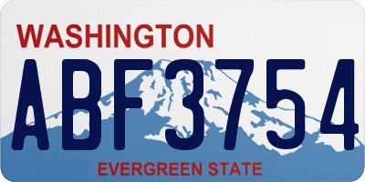 WA license plate ABF3754