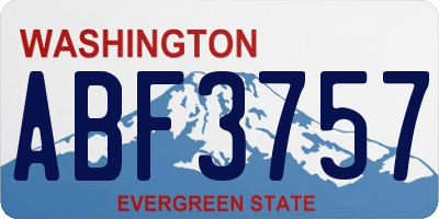 WA license plate ABF3757
