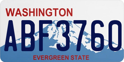 WA license plate ABF3760