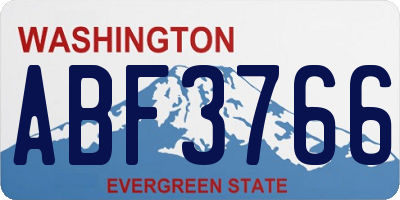 WA license plate ABF3766