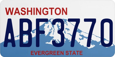 WA license plate ABF3770