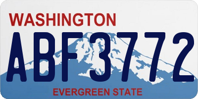 WA license plate ABF3772