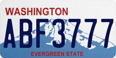 WA license plate ABF3777