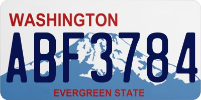 WA license plate ABF3784