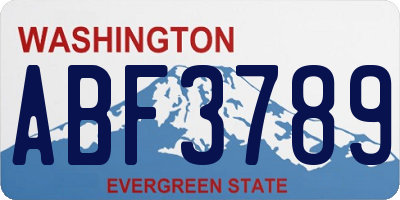 WA license plate ABF3789