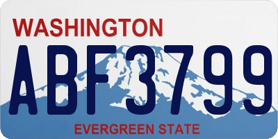 WA license plate ABF3799