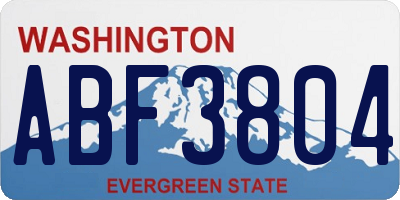 WA license plate ABF3804
