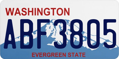 WA license plate ABF3805