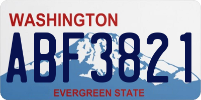 WA license plate ABF3821