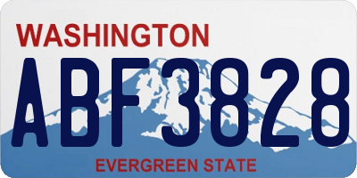 WA license plate ABF3828