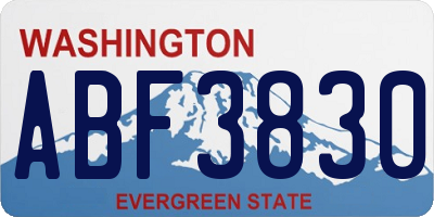 WA license plate ABF3830